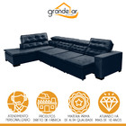 Sofá Canto Chaise E 360 X 220 Cm Retrátil Mola Bonnel Pillow