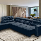 Sofá Canto Chaise E 360 X 220 Cm Retrátil Mola Bonnel Pillow