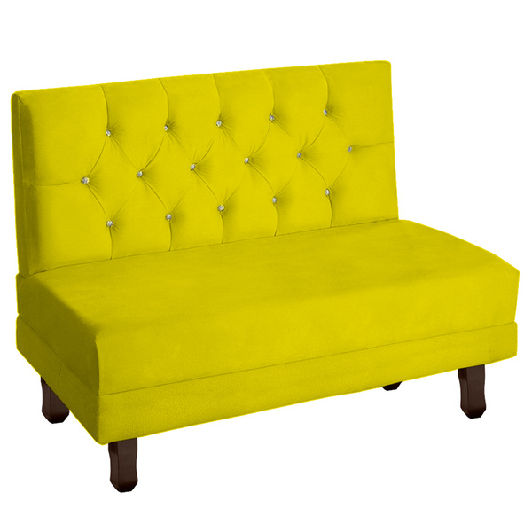 Sofá Canto Italy Veludo Amarelo - Montanaris Decor