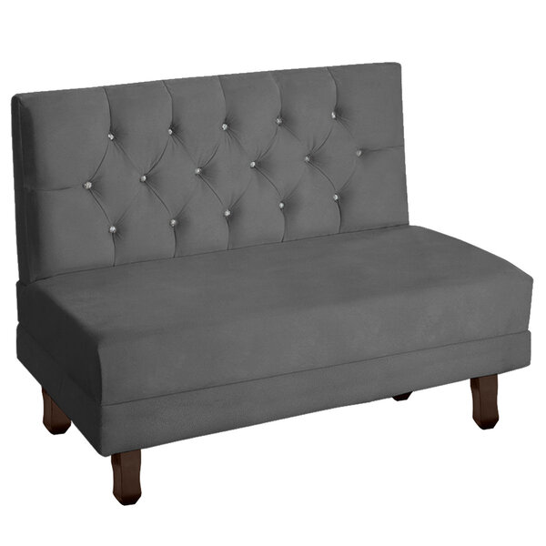 Sofá Canto Italy Veludo Cinza Escuro - Montanaris Decor