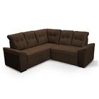 Sofá Canto London Marrom Suede Velut - King House