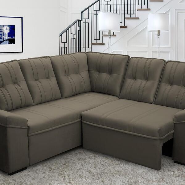 Sofá Canto London Tabaco Suede Velut - King House