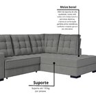 Sofá Canto Retrátil E Reclinável Munique Tamanho 220cm X 175