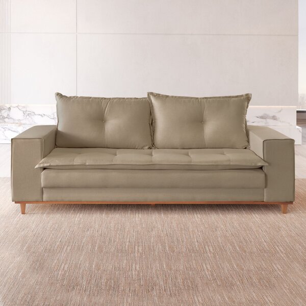 Sofá Caparaó 4 Lugares 220 Cm Linho Bege