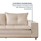 Sofá Caparaó 4 Lugares 220 Cm Linho Bege