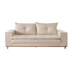 Sofá Caparaó 4 Lugares 220 Cm Linho Bege