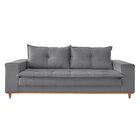 Sofá Caparaó 4 Lugares 220 Cm Linho Cinza