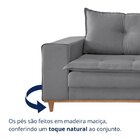 Sofá Caparaó 4 Lugares 220 Cm Linho Cinza