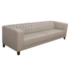 Sofá Capitonê 3 Lugares Sala De Estar Ravena 200cm Couro Off