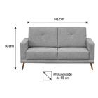 Sofá Capri 2 Lugares 145cm Pés Retrô Linho Areia - D'monegatto