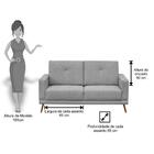 Sofá Capri 2 Lugares 160cm Pés Retrô Linho Cinza - D'monegatto
