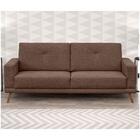 Sofá Capri 2 Lugares 160cm Pés Retrô Linho Marrom - D'monegat