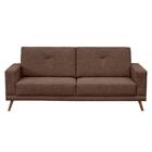 Sofá Capri 2 Lugares 160cm Pés Retrô Linho Marrom - D'monegat