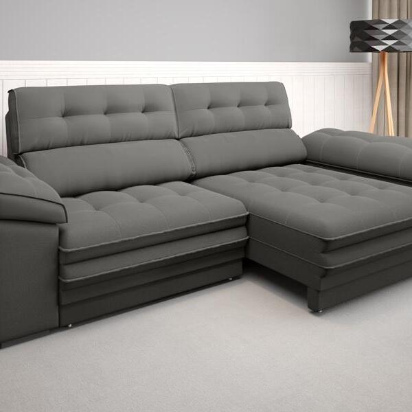 Sofá Capriccio 2,50m Assento Com Braço Retrátil E Reclinável