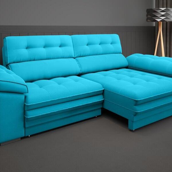 Sofá Capriccio 2,50m Assento Com Braço Retrátil E Reclinável