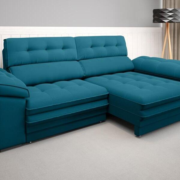 Sofá Capriccio 2,90m Assento Com Braço Retrátil E Reclinável