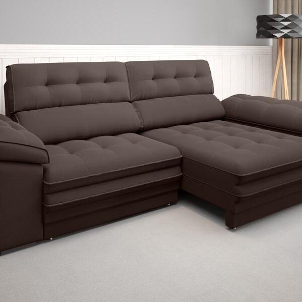 Sofá Capriccio 2,90m Assento Com Braço Retrátil E Reclinável