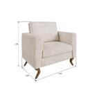 Sofá Caprice 01 Lugar Com Almofada Tc 8046 Bege Com Branco