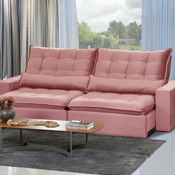 Sofá Ceará Modular 6 Lugares 290cm Retrátil E Reclinável Rose