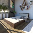 Sofá Chaise Com Puff Rustic Versatti Nogueira