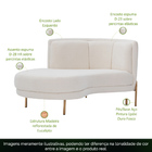 Sofá Chaise Esquerdo Base Ouro Fosco Penélope Bouclé Off Whit