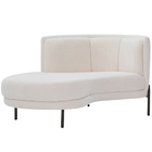 Sofá Chaise Esquerdo Base Preto Penélope Bouclé Off White - N
