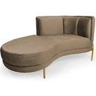 Sofá Chaise Esquerdo Sala De Estar Penélope Base Bronze Suede
