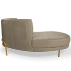 Sofá Chaise Esquerdo Sala De Estar Penélope Base Bronze Suede