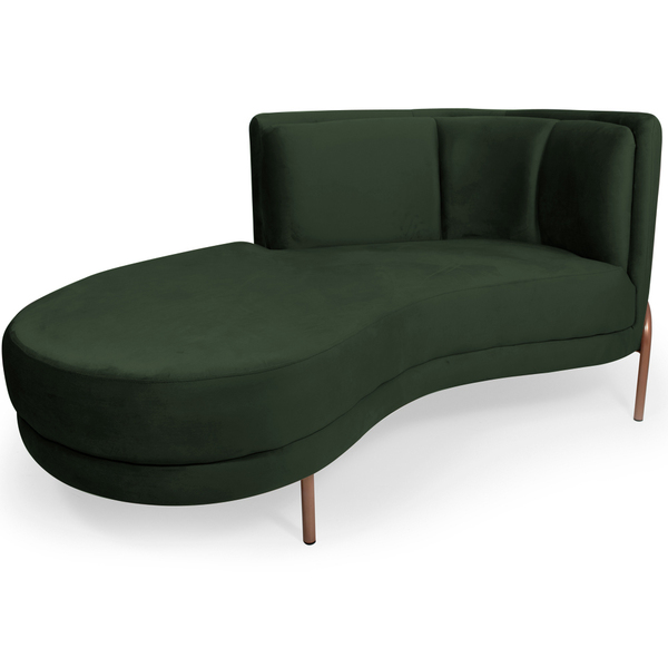Sofá Chaise Esquerdo Sala De Estar Penélope Base Cobre Suede