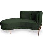 Sofá Chaise Esquerdo Sala De Estar Penélope Base Cobre Suede