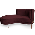 Sofá Chaise Esquerdo Sala De Estar Penélope Base Cobre Suede