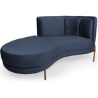 Sofá Chaise Esquerdo Sala De Estar Penélope Base Cobre Suede
