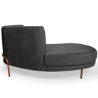 Sofá Chaise Esquerdo Sala De Estar Penélope Base Cobre Veludo