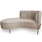 Sofá Chaise Esquerdo Sala De Estar Penélope Base Cobre Veludo