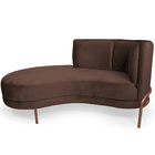 Sofá Chaise Esquerdo Sala De Estar Penélope Base Cobre Veludo