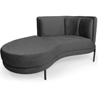 Sofá Chaise Esquerdo Sala De Estar Penélope Base Preto Veludo
