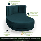 Sofá Chaise Esquerdo Sala De Estar Penélope Base Preto Veludo
