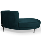 Sofá Chaise Esquerdo Sala De Estar Penélope Base Preto Veludo