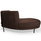 Sofá Chaise Esquerdo Sala De Estar Penélope Base Preto Veludo