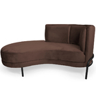 Sofá Chaise Esquerdo Sala De Estar Penélope Base Preto Veludo