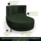 Sofá Chaise Esquerdo Sala De Estar Penélope Base Preto Veludo