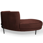 Sofá Chaise Esquerdo Sala De Estar Penélope Base Preto Veludo