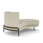 Sofá Chaise Lado Direito Downey Sala De Estar Bouclê Bege G15