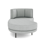 Sofá Chaise Lado Esquerdo Downey Sala De Estar Bouclê Cinza G