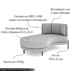 Sofá Chaise Lado Esquerdo Downey Sala De Estar Bouclê Cinza G