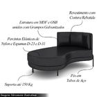 Sofá Chaise Lado Esquerdo Downey Sala De Estar Pu Preto G15 -