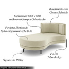 Sofá Chaise Lado Esquerdo Downey Sala De Estar Veludo Bege G1