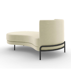 Sofá Chaise Lado Esquerdo Downey Sala De Estar Veludo Bege G1