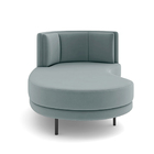 Sofá Chaise Lado Esquerdo Downey Sala De Estar Veludo Cinza G