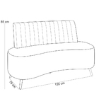 Sofá Chaise Living 2 Lugares 135cm Para Sala Cayman K01 Linho